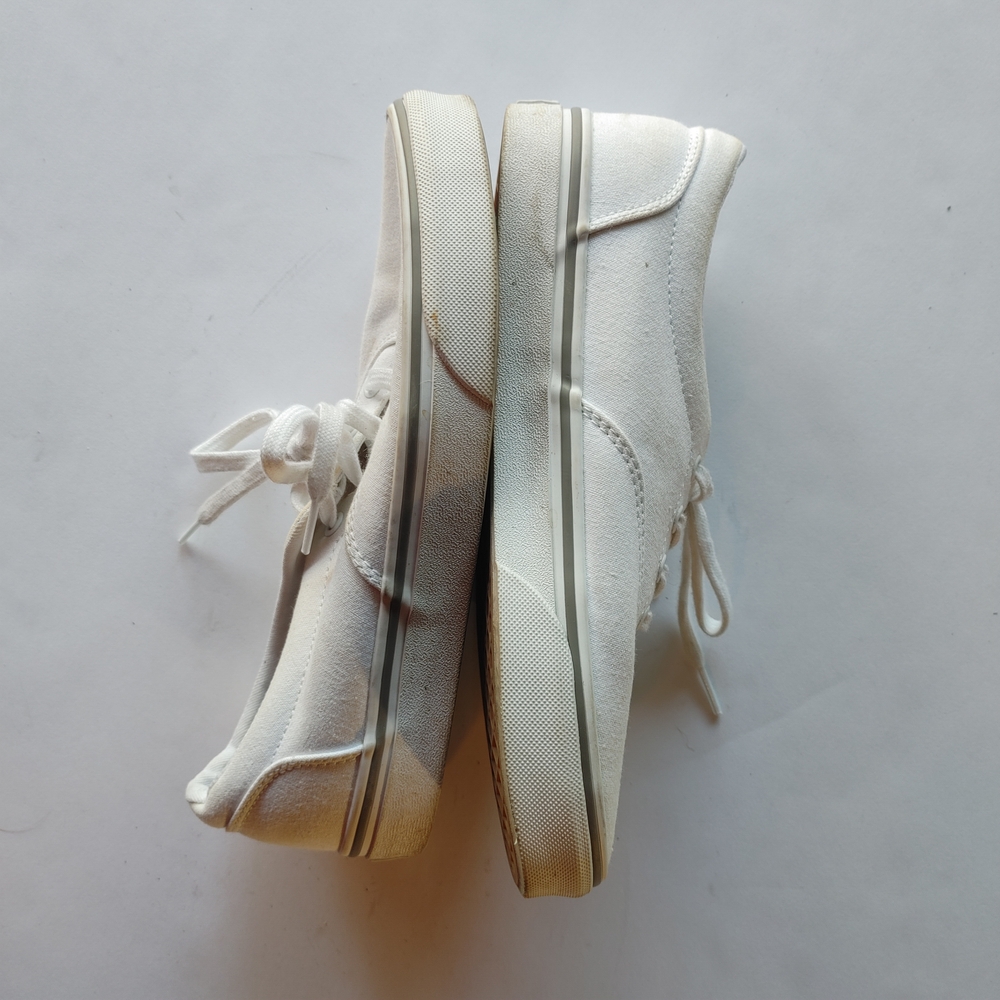 Vans White Canvas Lace-Up Sneakers